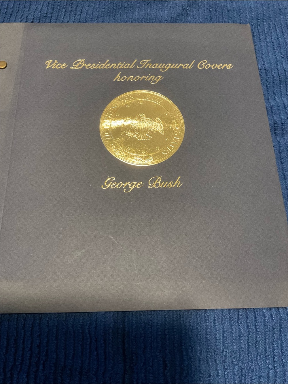 George Bush Inaugural Commemorative Page - Blue and Gold
